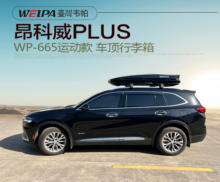 昂科威PLUS安装 韦帕WEIPA运动款520L车顶行李箱